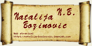Natalija Božinović vizit kartica